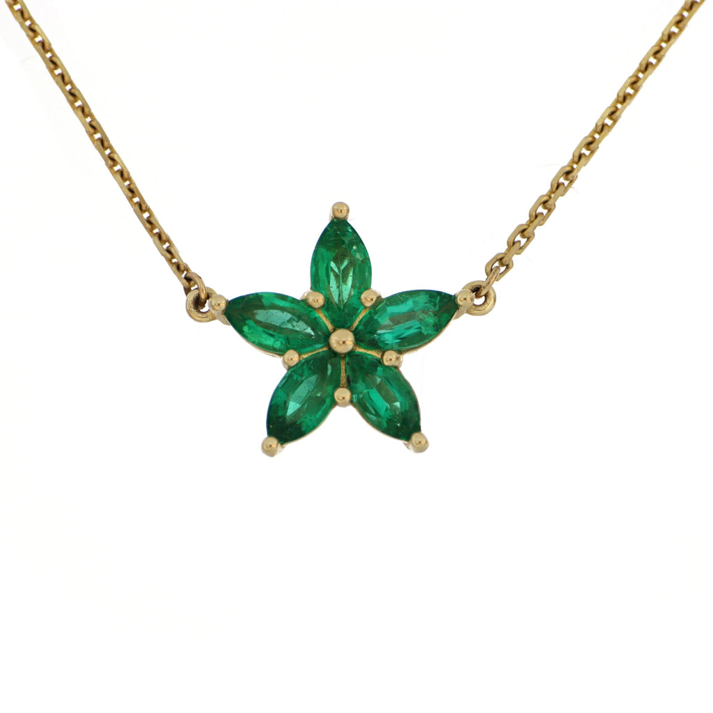 Emerald necklace in yellow gold image 0