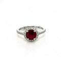 Ruby and Diamond Ring in White Gold