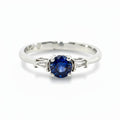 Sapphire and Diamond Trilogy Ring in White Gold