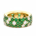 Tsavorite and Diamond ring in Yellow Gold