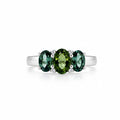 Tourmaline Trilogy Ring in White Gold