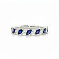 Blue Sapphire and Diamond Ring in White Gold