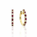 Ruby Huggies in Yellow Gold