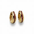 Pavé-set Ruby Hoops in Gold