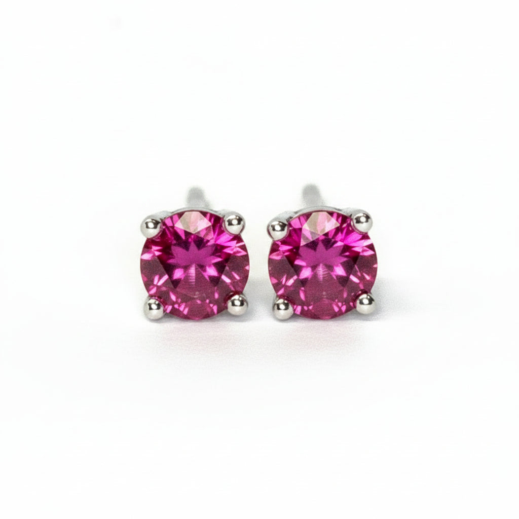 Precious Gem Studs in White Gold