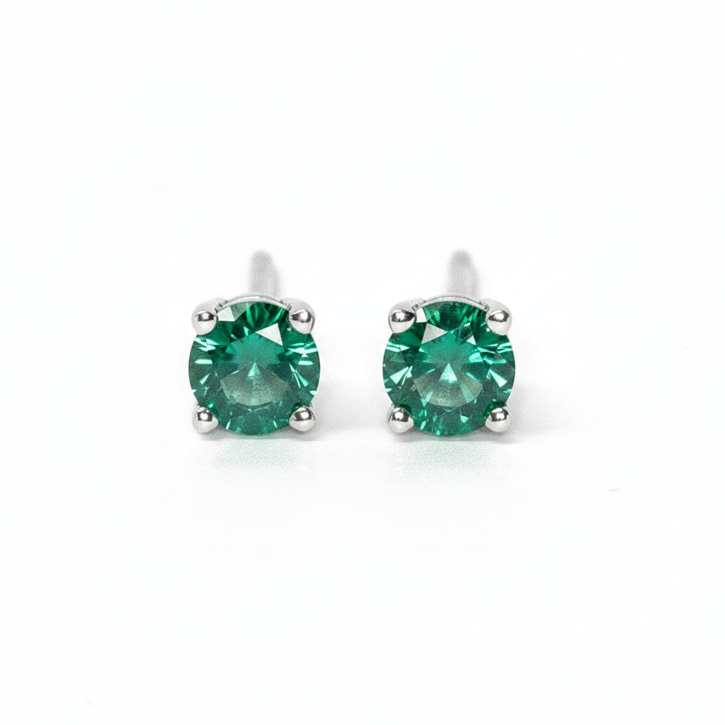 Precious Gem Studs in White Gold