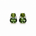 Tourmaline and Diamond Studs in White Gold