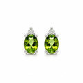 Diamond and Tourmaline Studs in White Gold