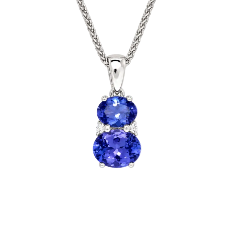 Double Gemstone and Diamond Pendants in Gold