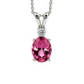 Pink Tourmaline and Diamond in White Gold