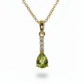 Diamond and Peridot Pendant in Yellow Gold