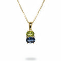 Peridot and London Blue Topaz Pendant in Yellow Gold