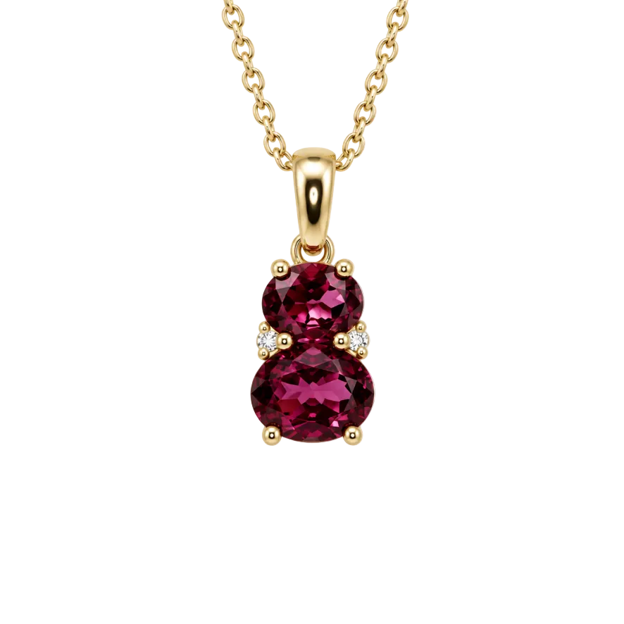 Double Gemstone and Diamond Pendants in Gold
