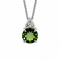 Green Tourmaline Pendant in White Gold