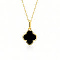 Gemstone Clover Pendant in Yellow Gold