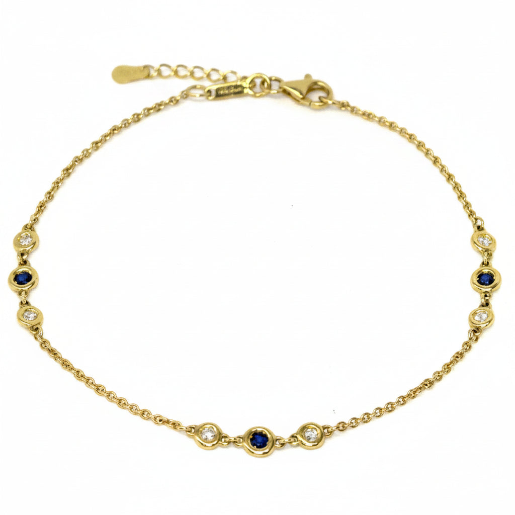 Sapphire and Diamonds by the yard in Yellow Gold