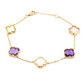 Four-Leaf Clover Quartz Bracelet in Yellow Gold