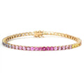 Rainbow Sapphire Tennis Bracelet in Rose Gold