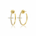 Diamond Hoop Earrings in Yellow Gold