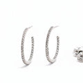 Diamond Hoop Studs in White Gold