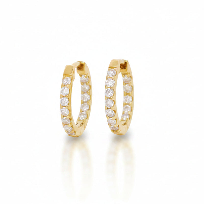 Diamond Huggies In Yellow Gold