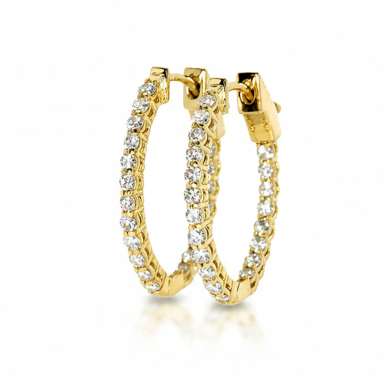 Diamond Huggies in Yellow Gold