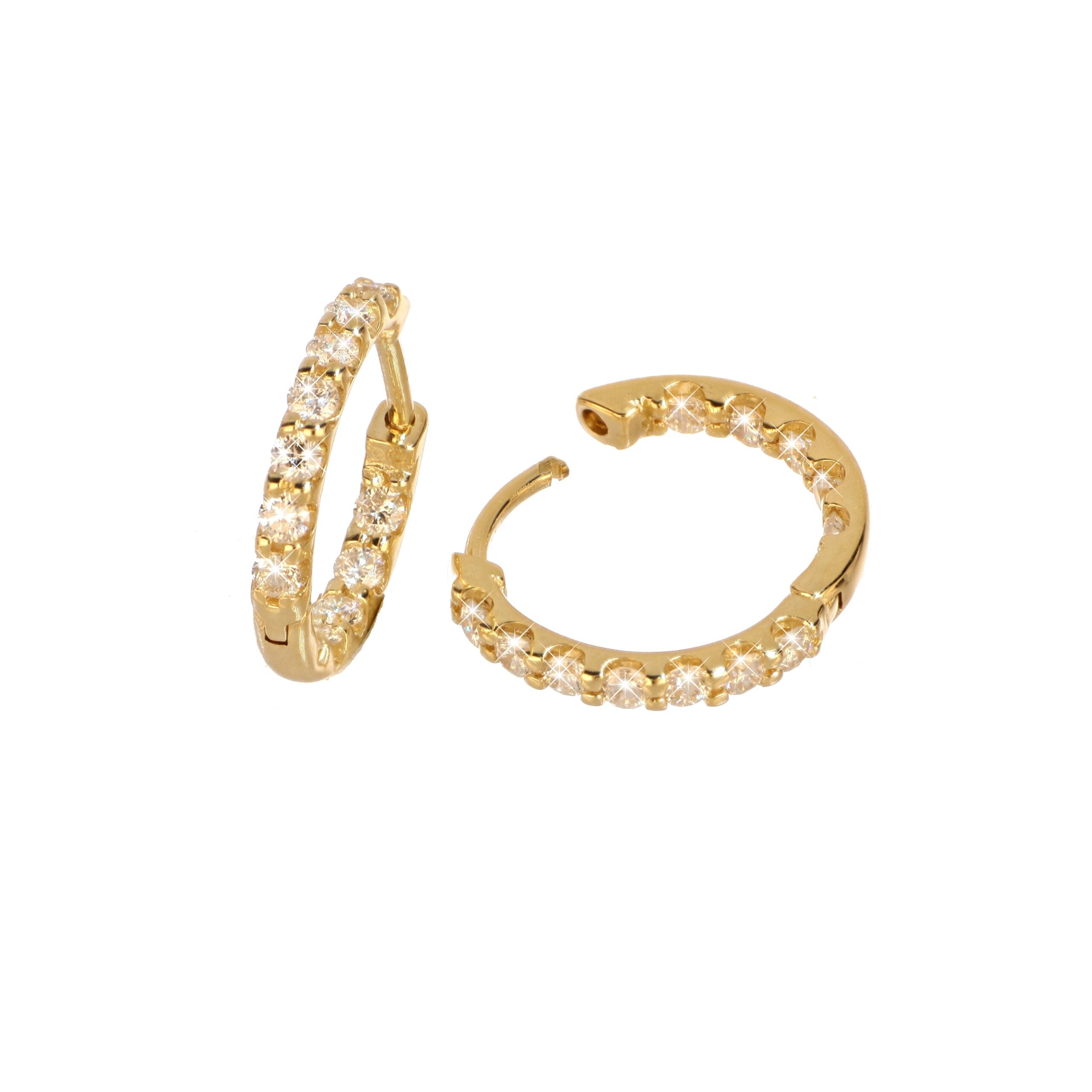 Diamond Huggie Earrings in Yellow Gold image 0