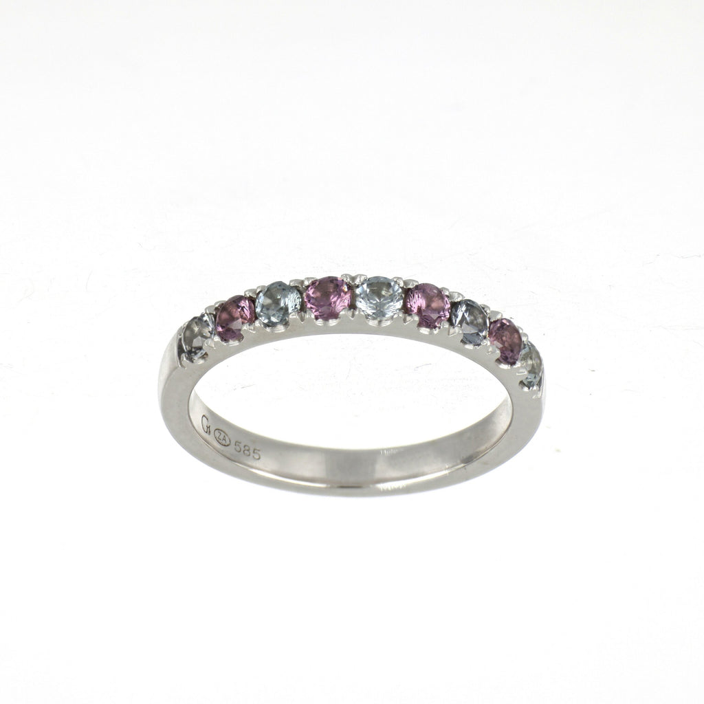 Pink and Grey Spinel Ring in White Gold image 0
