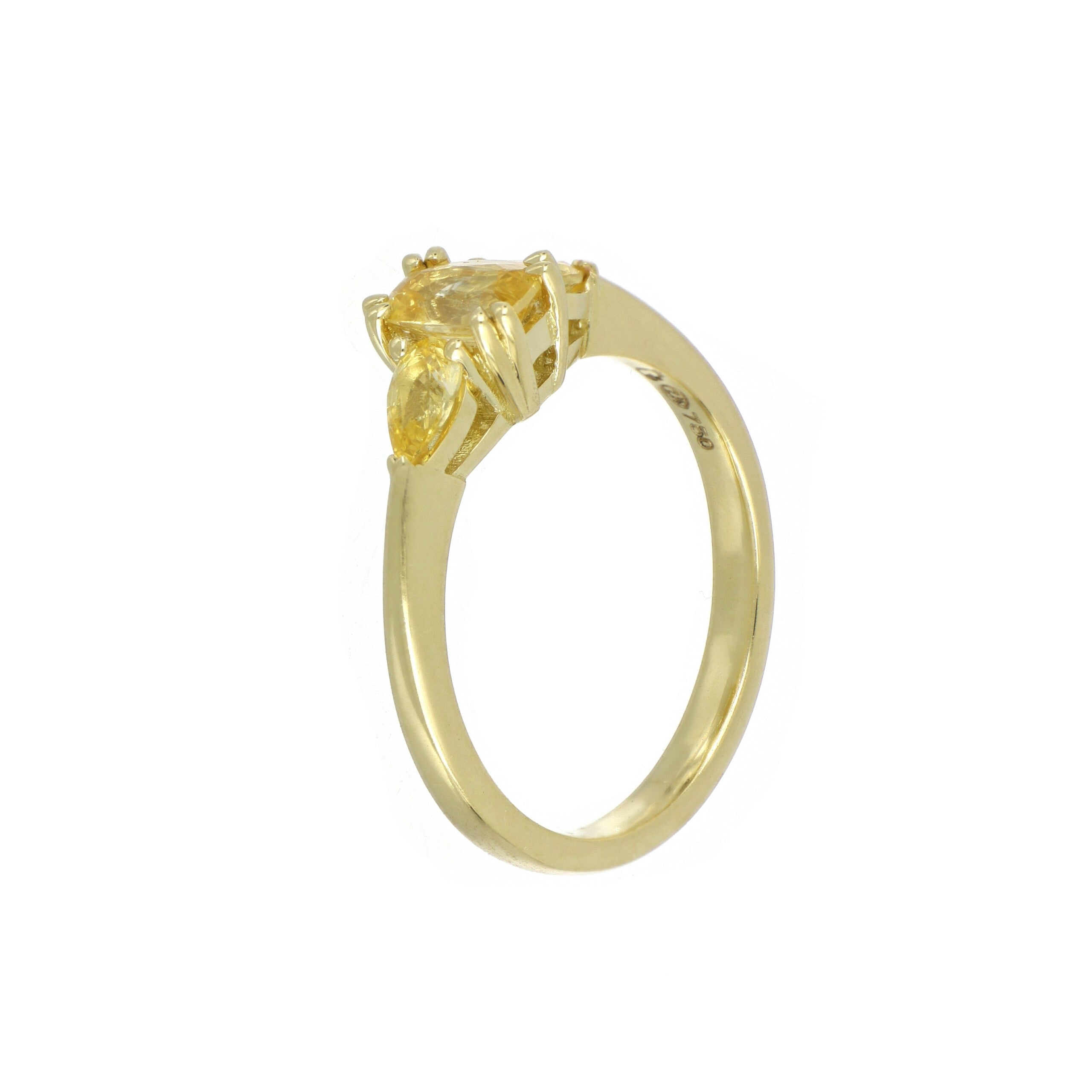 Yellow Sapphire Trilogy Ring in Yellow Gold image 1
