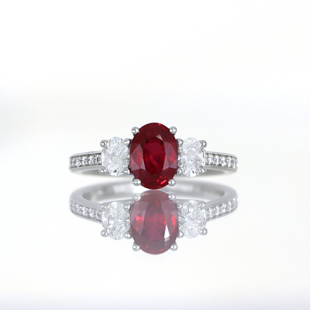 Ruby and Diamond Ring in Platinum image 3