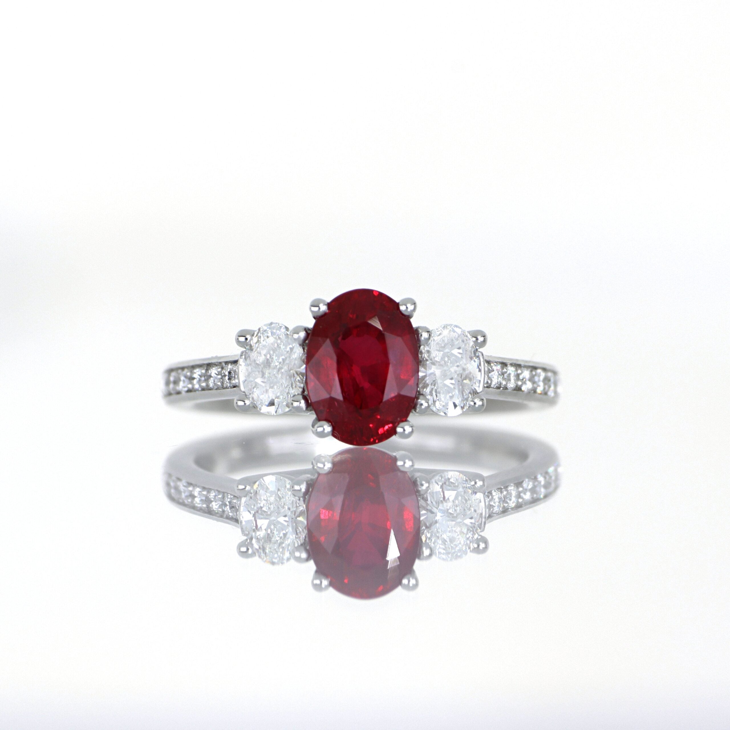 Ruby and Diamond Ring in Platinum image 3
