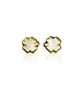 Mother of Pearl Clover Studs in Yellow gold
