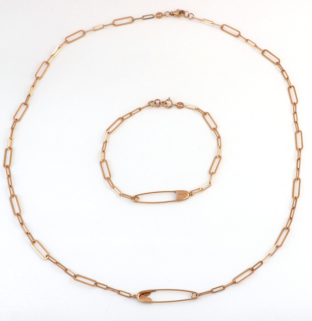 Paper-clip neckchain in Rose Gold image 1