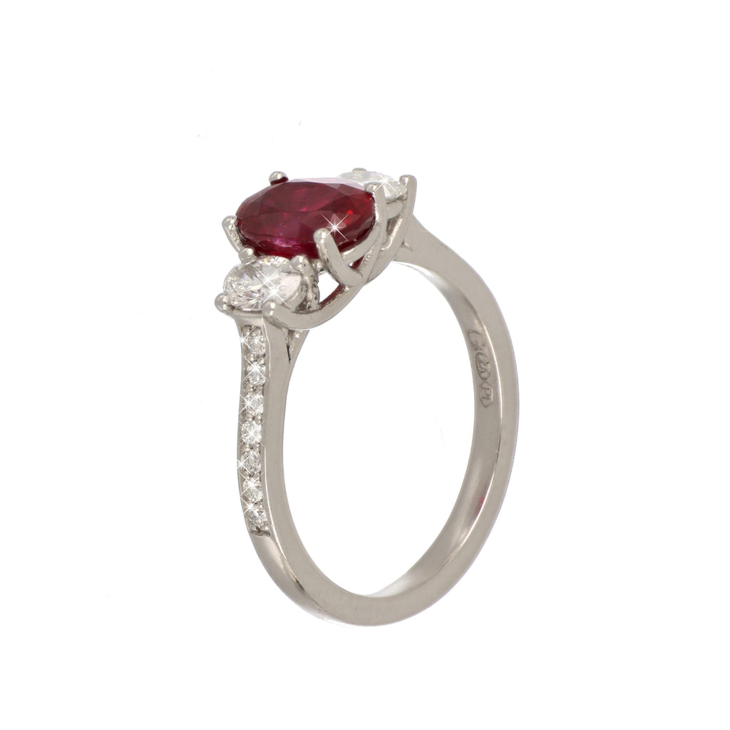 Ruby and Diamond Ring in Platinum image 2