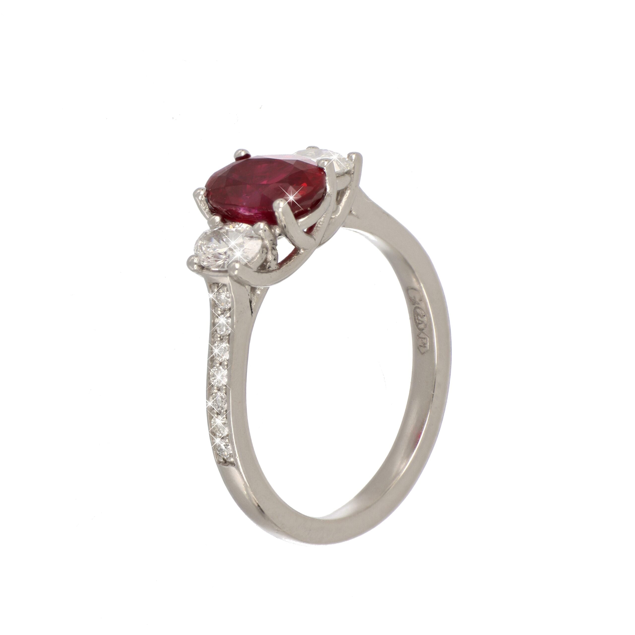 Ruby and Diamond Ring in Platinum image 2