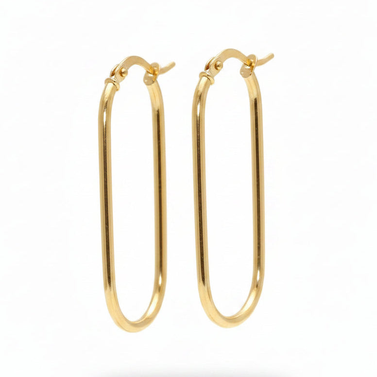 U-shaped Hoops in Yellow Gold