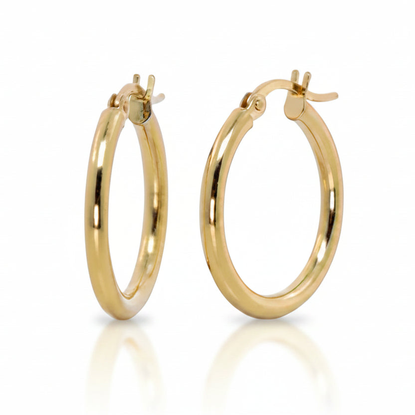 Classic Hoops in Yellow Gold