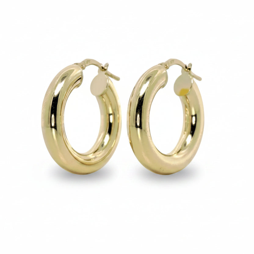 Chunky Hoops in Yellow Gold
