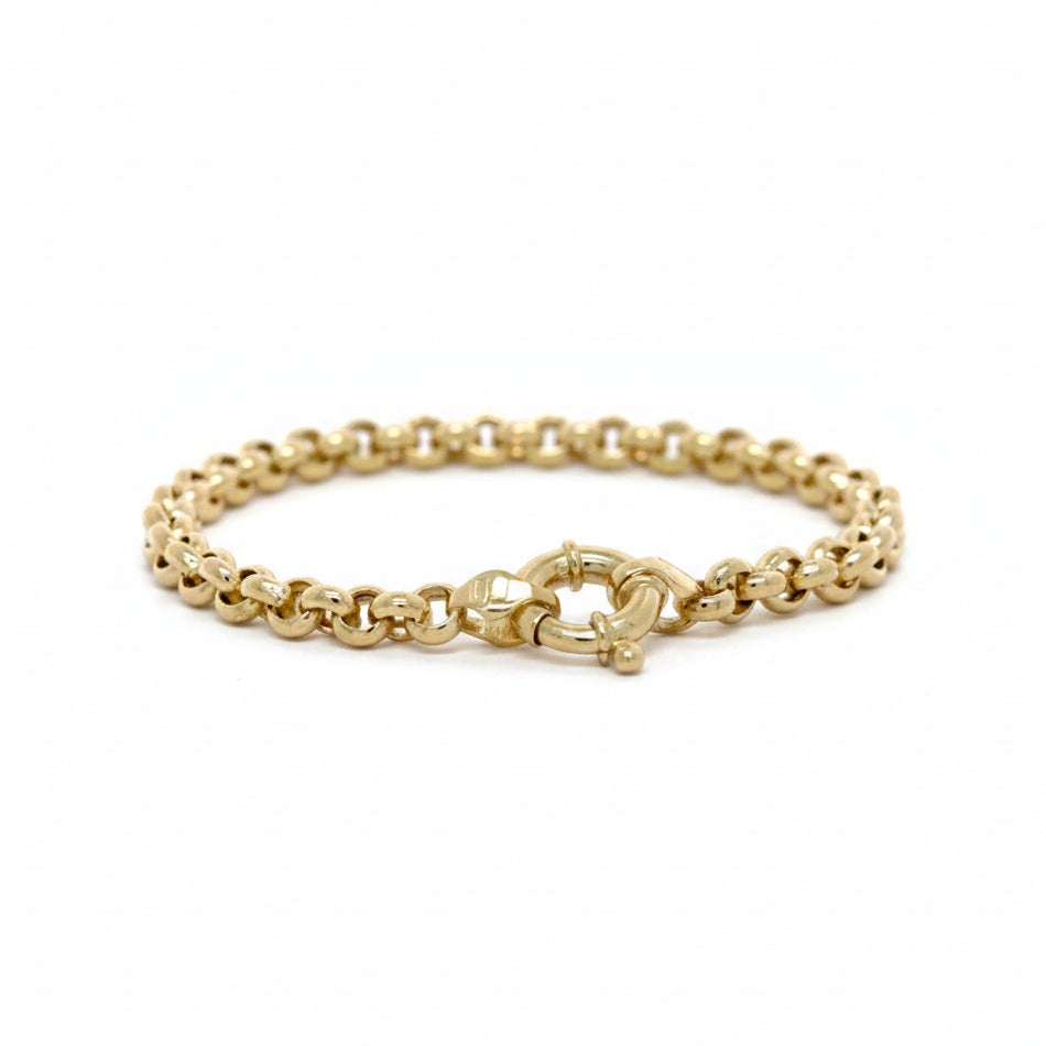 Belcher Link Bracelet in Yellow Gold