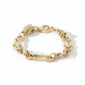 Paperclip and Byzantine link Bracelet in Yellow Gold