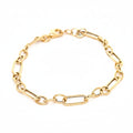 Fancy Cable Figaro Style Bracelet in Yellow Gold