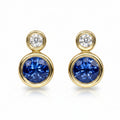 Diamond and Sapphire Studs in Gold