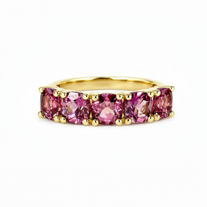 Rhodolite Garnet Ring in Yellow Gold