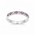 Pink and Grey Spinel Ring in White Gold