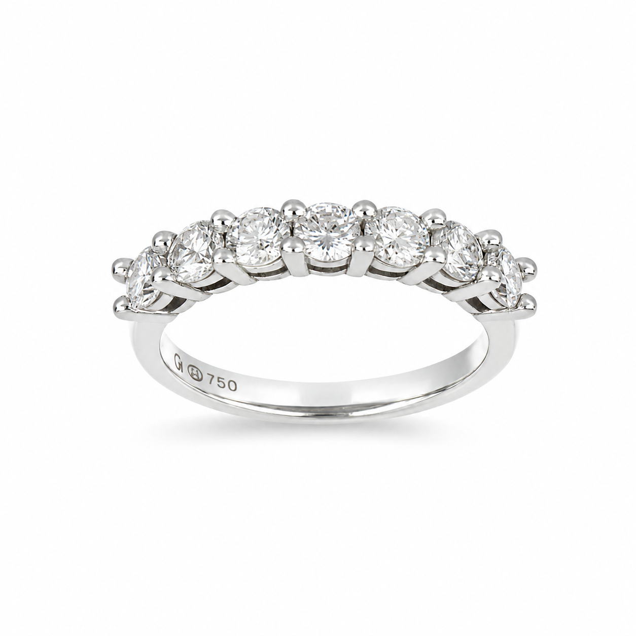 Diamond Half Eternity Ring in White Gold