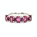 Rhodolite Garnet Half Eternity in White Gold