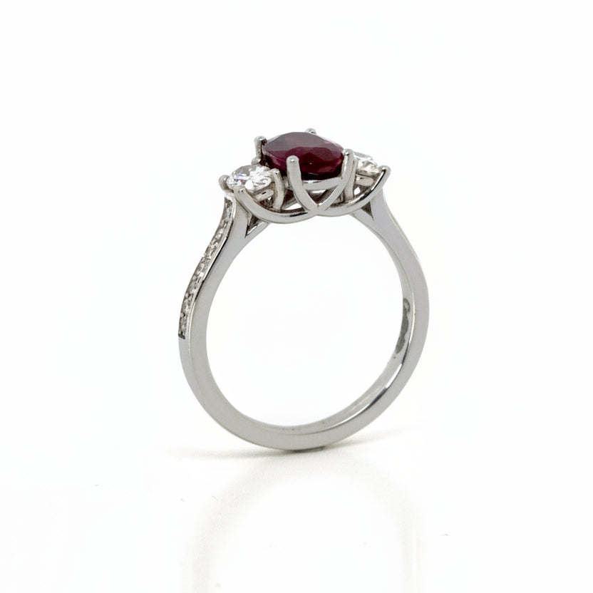 Ruby and Diamond Ring in Platinum