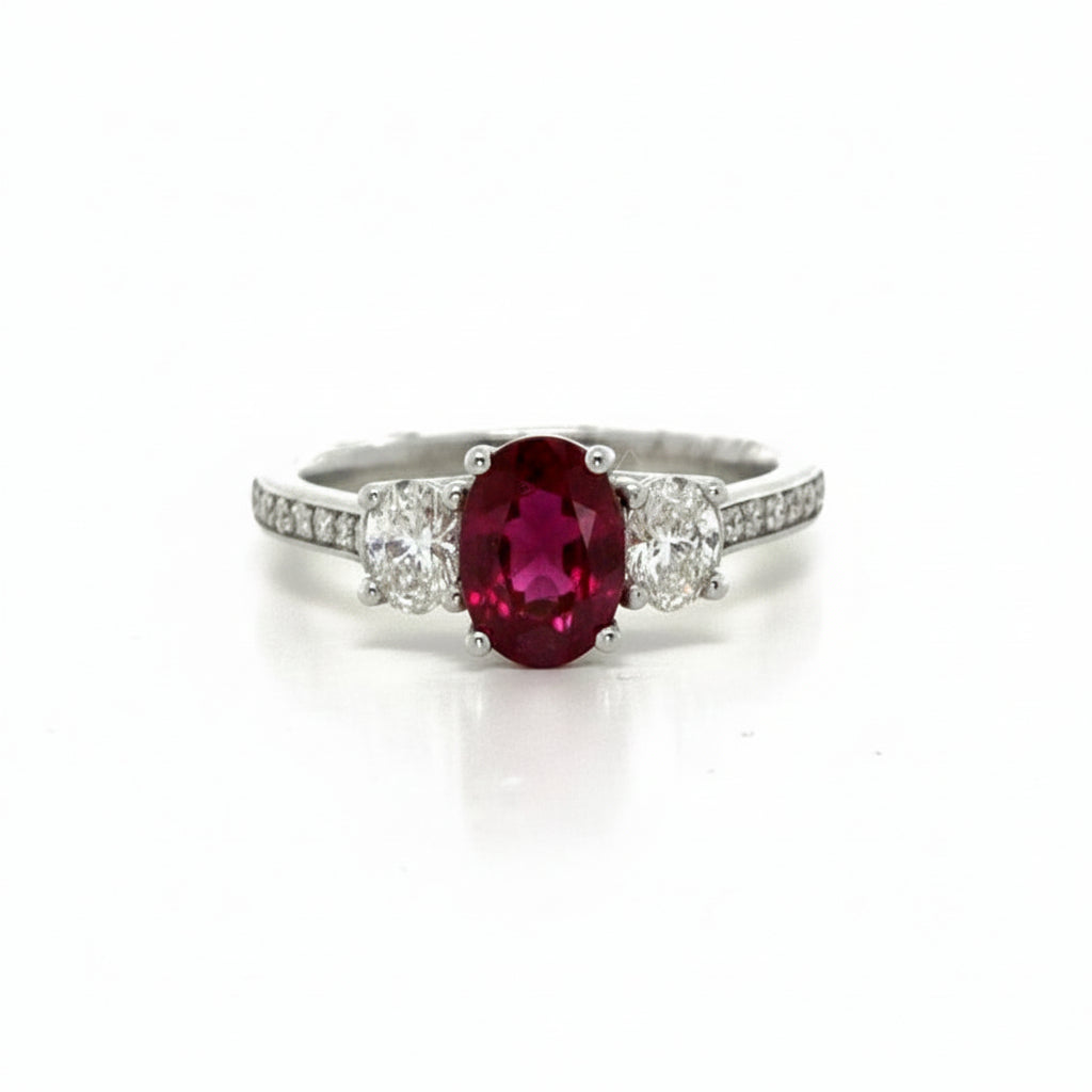 Ruby and Diamond Ring in Platinum