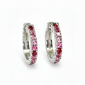 Pink Spinel Huggies in White Gold