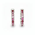 Pink Spinel Huggies in White Gold